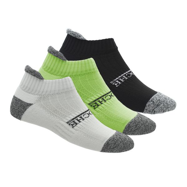 KIT 3 Pares de Meia Masculina Runner - Preto/Branco/Verde