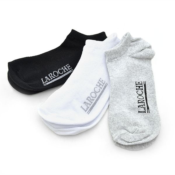 KIT 3 Pares de Meia Masculina Sport - Preto/Branco/Cinza