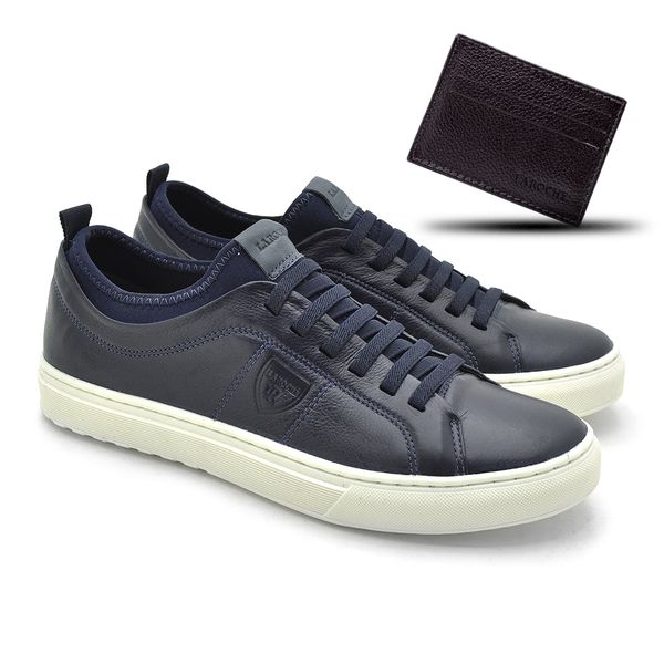 Sapatenis em Couro Casual Masculino Connect - Royal