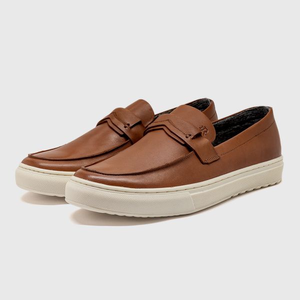 Slip On Loafer Laroche Connect em Couro - Whisky | Calçados Laroche