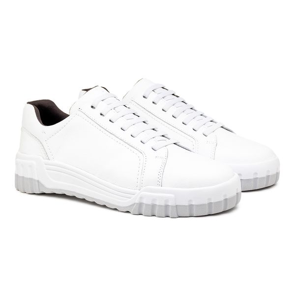 Sapatenis Casual Laroche Daytona em Couro - Branco