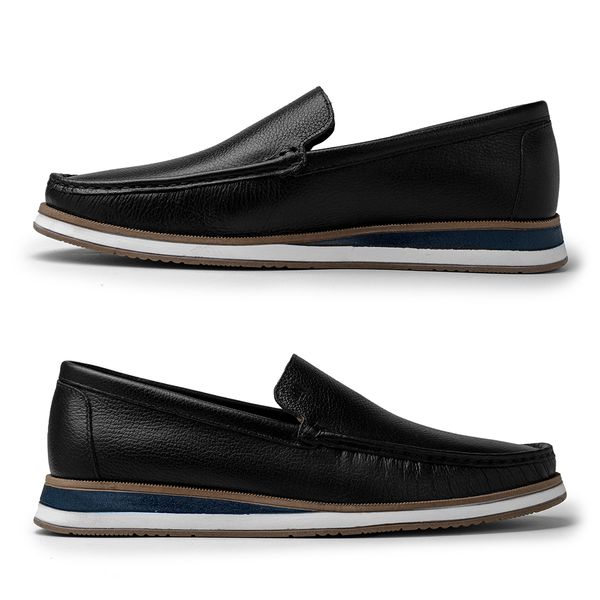 Mocassim Loafer Florença em Couro Floater Preto Calçados Laroche