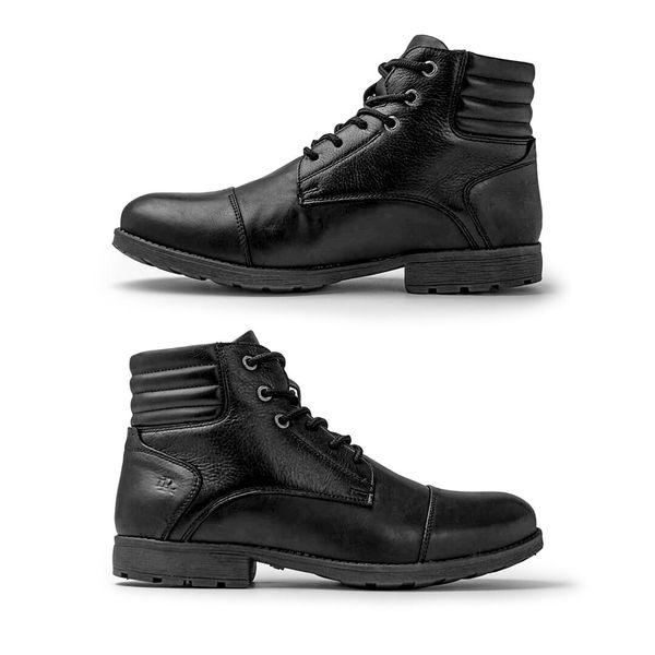 Bota Saara Masculina em Couro Preto Cal ados Laroche