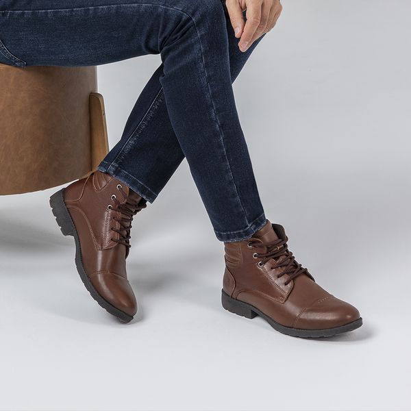 Bota marrom saara masculina em couro sales
