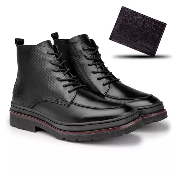 Bota Masculina Londres em Couro Legitimo - Preto