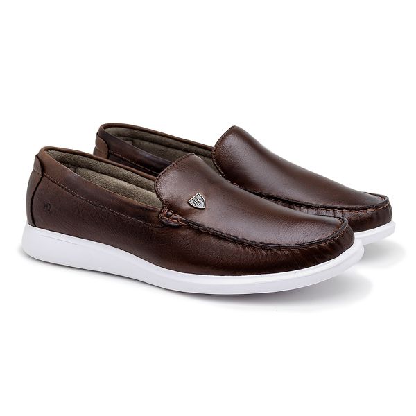 Mocassim Loafer Laroche Santorini em Couro Chocolate E L