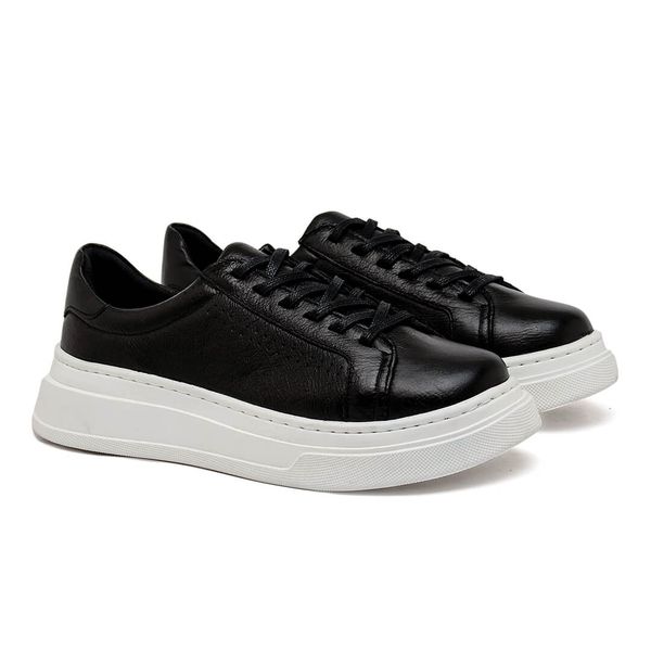 Sapatenis Casual Masculino Laroche Toquio em Couro - Preto