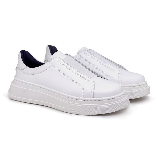 Sapatenis Casual Masculino Laroche Toquio em Couro - Branco