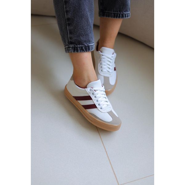 Tênis Feminino Confort Off White/ Marsala