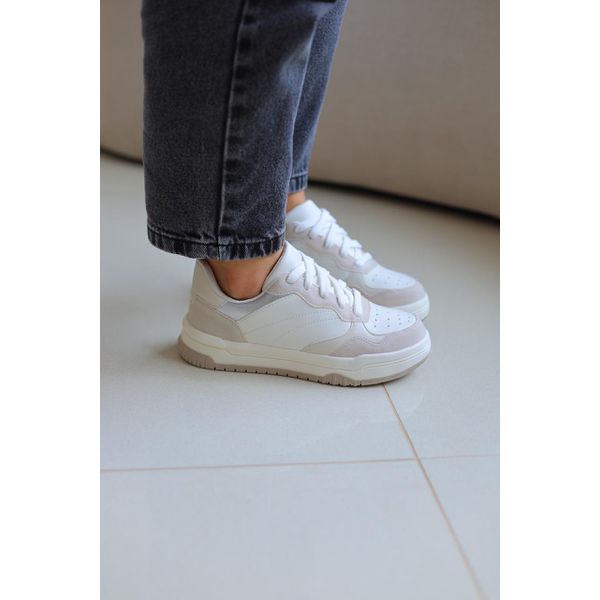Tênis Feminino Style Branco/ Off White/ Prata