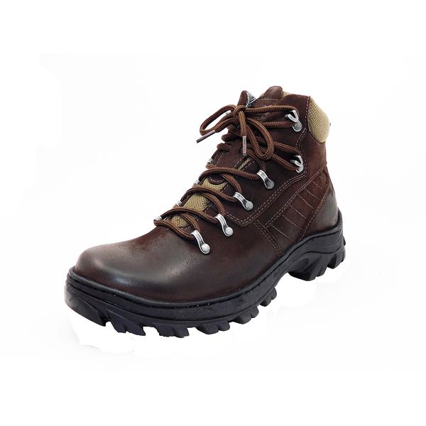 Bota Coturno Adventure em couro Mega boots 17001 Café