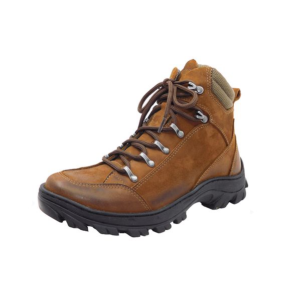 Bota Coturno Adventure em couro Mega boots 17003 Taupe