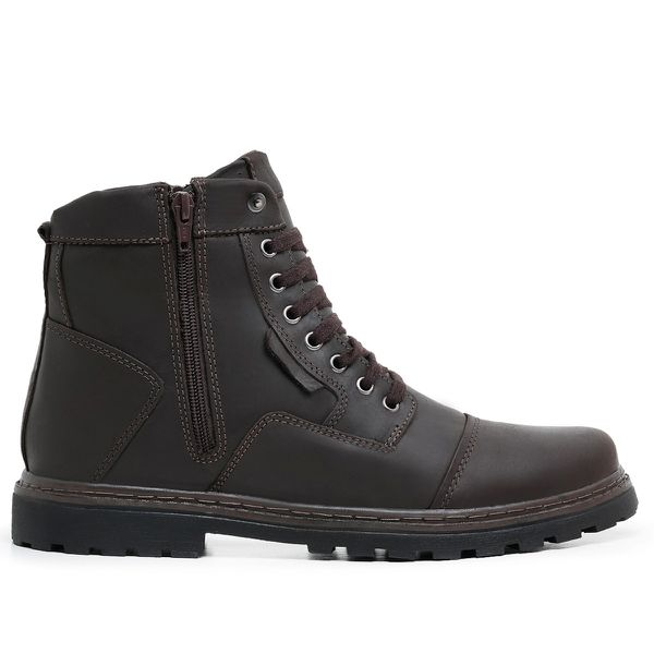 Bota Coturno 6017 em Couro Crazy Horse Cafe Fosco 