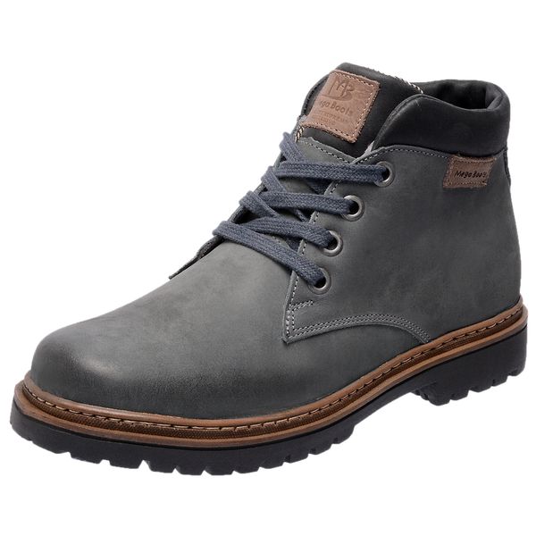 Bota Coturno em couro Mega Boots 6018 Cinza-Preto