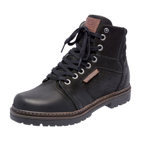 Bota Coturno em couro Mega Boots 6022 Preto-Café