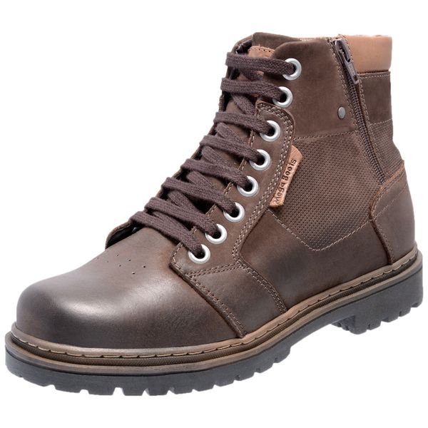 Bota Coturno em Couro Mega Boots 6027 Café-D.Leite