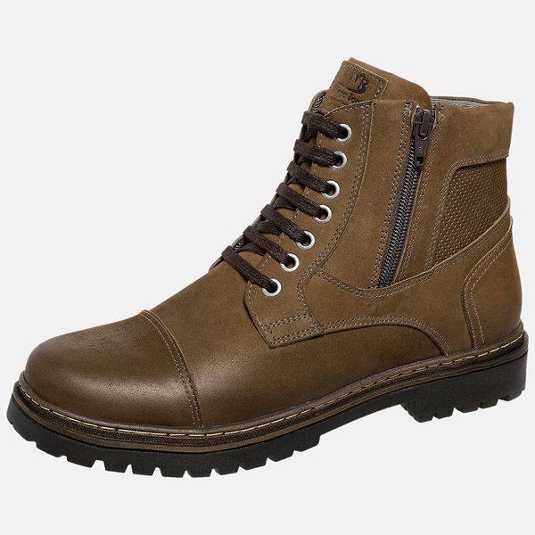 Bota Coturno em Couro Mega Boots 6031 Chumbo