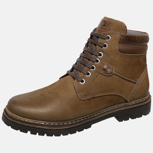 Bota Coturno em Couro Mega Boots 6032 Chumbo-Cafe