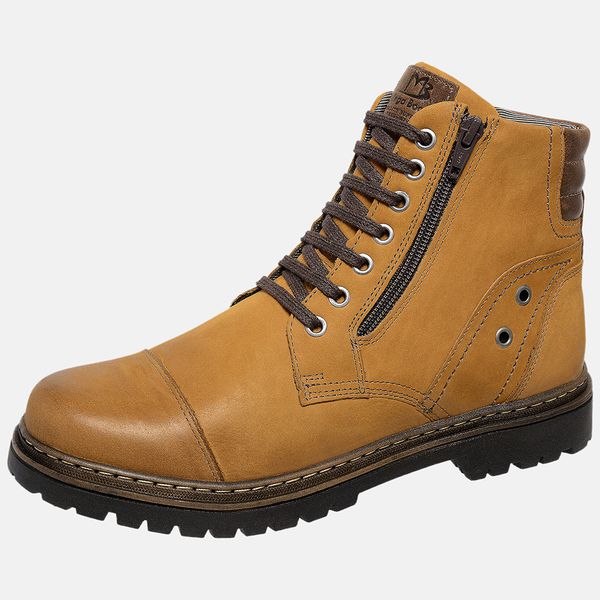 Bota Coturno em Couro Mega Boots 6034 Camel-Cafe