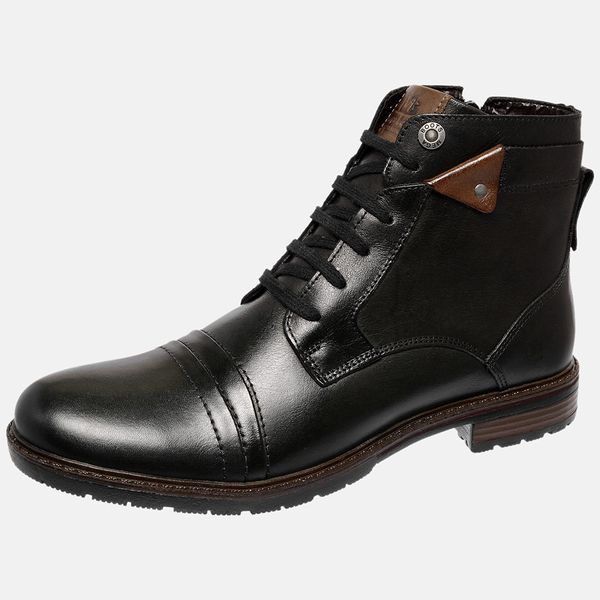 Bota Urbana em Couro Mega Boots Preto-Chocolate 50002