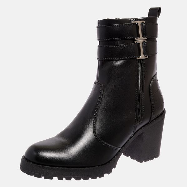 Bota Feminina Tratorada Mega Boots em Couro - Preto - 1426