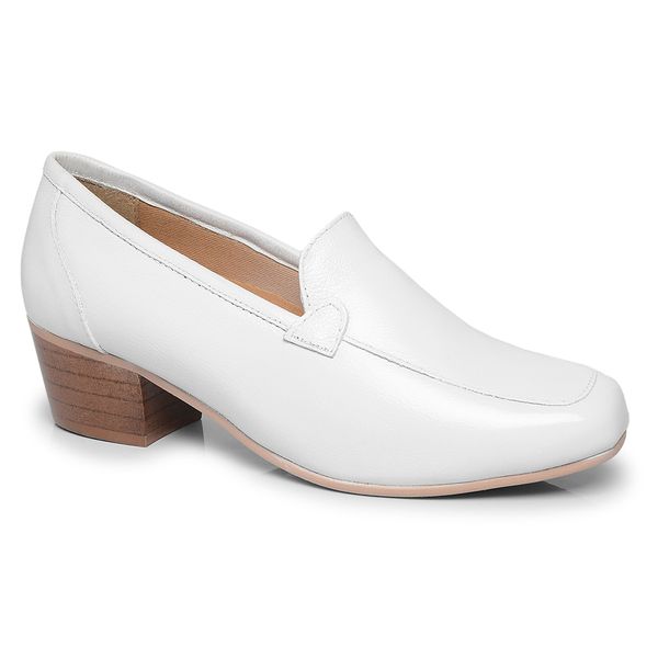 MOCASSIM EM COURO FEMININO VEST BRANCO