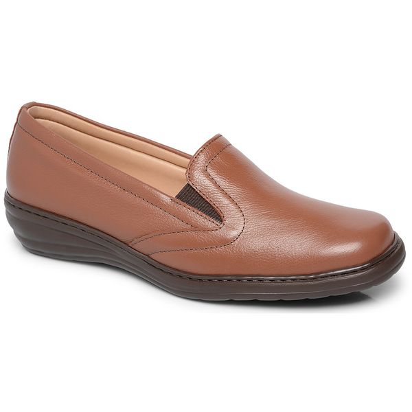 MOCASSIM FEMININO EM COURO Marrom