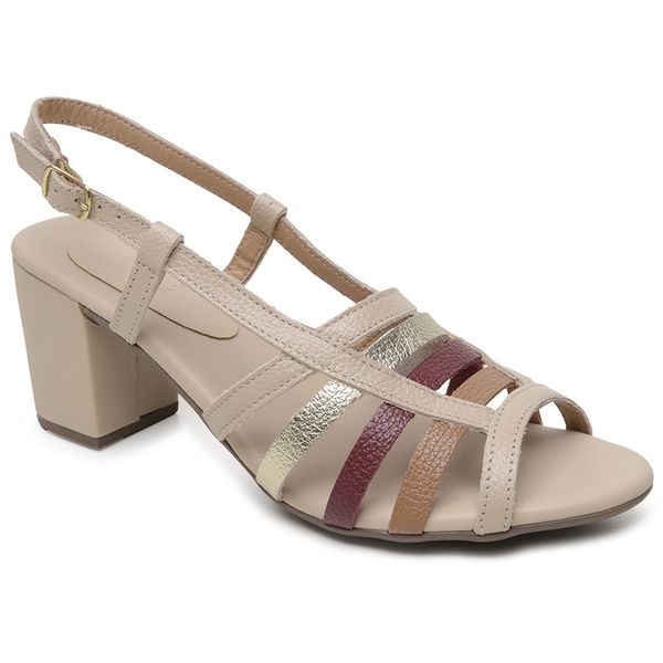 Sandália Feminina Couro Floater Detalhe Em Variadas Cores