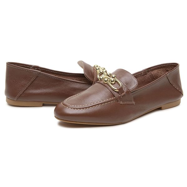 Mocassim Silvia Feminino Couro Legítimo 2 em 1