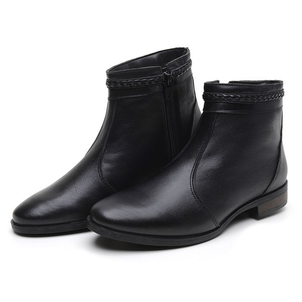 Bota Feminina Cano Curto Couro Bovino Legítimo