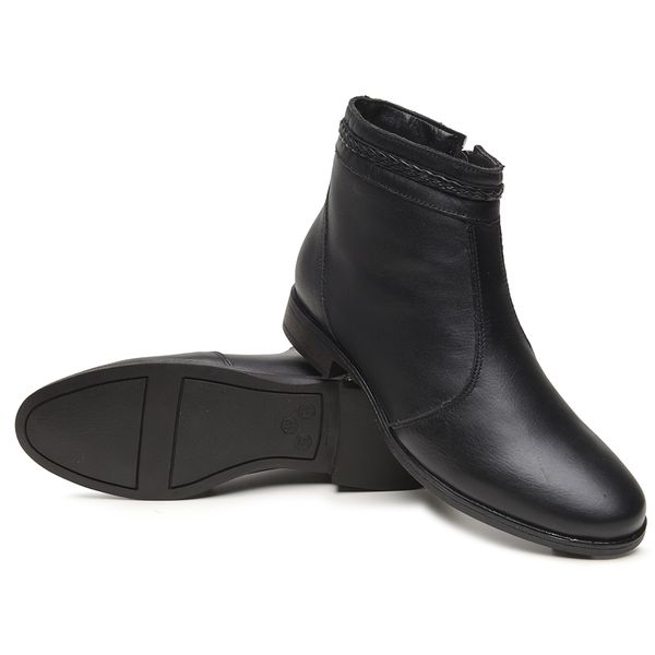 Bota Feminina Cano Curto Couro Bovino Legítimo