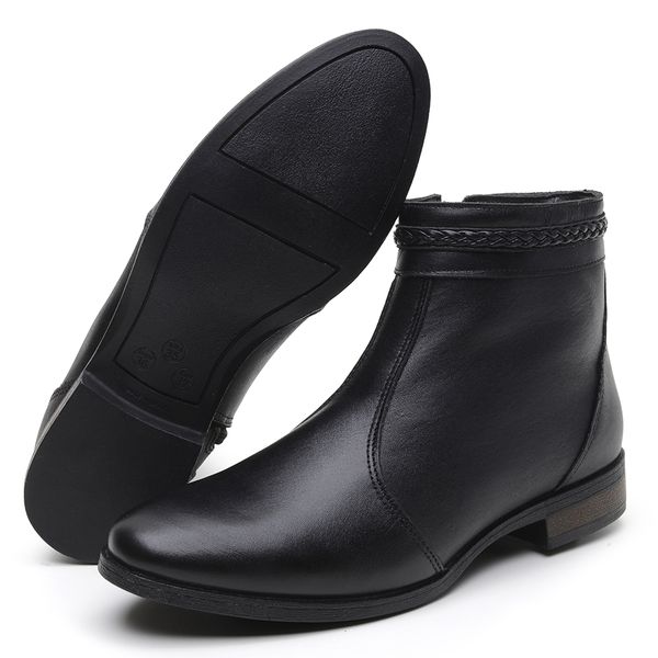Bota Feminina Cano Curto Couro Bovino Legítimo