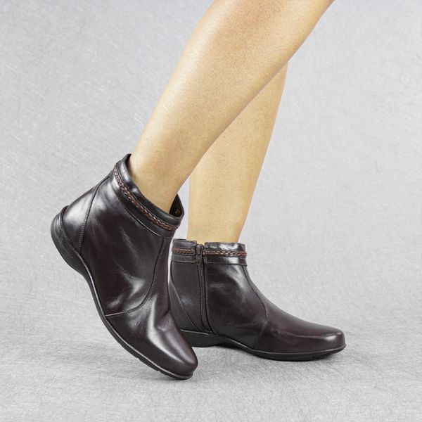 Bota cano top curto couro