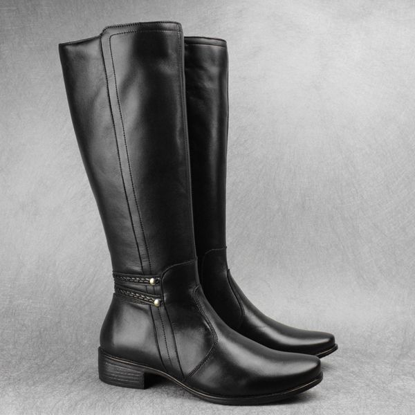 Bota Feminina Montaria Salto Baixo Couro Legítimo