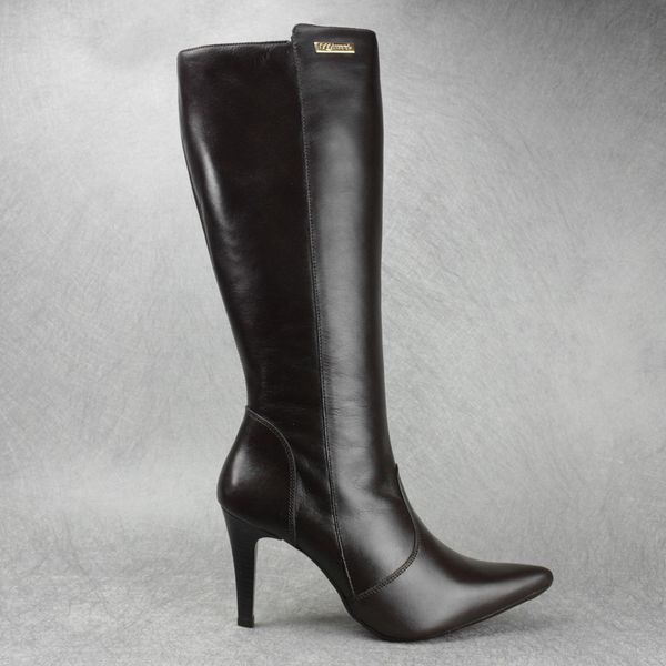 Bota Feminina Bico Fino Couro Legitimo