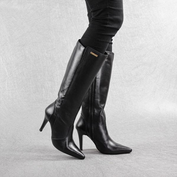 Bota Feminina Bico Fino Couro Legitimo