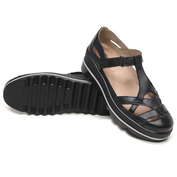 Assandalhado Plataforma Ultra Conforto Couro Legítimo