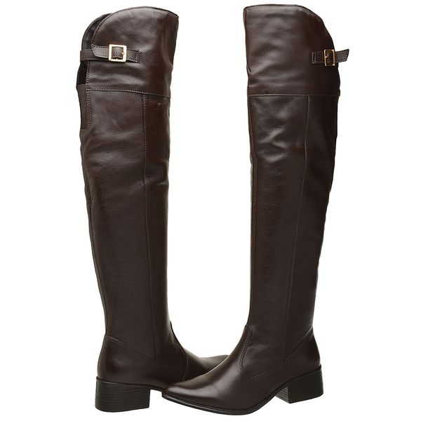 Bota Feminina Modelo Over The Knee Couro Legítimo
