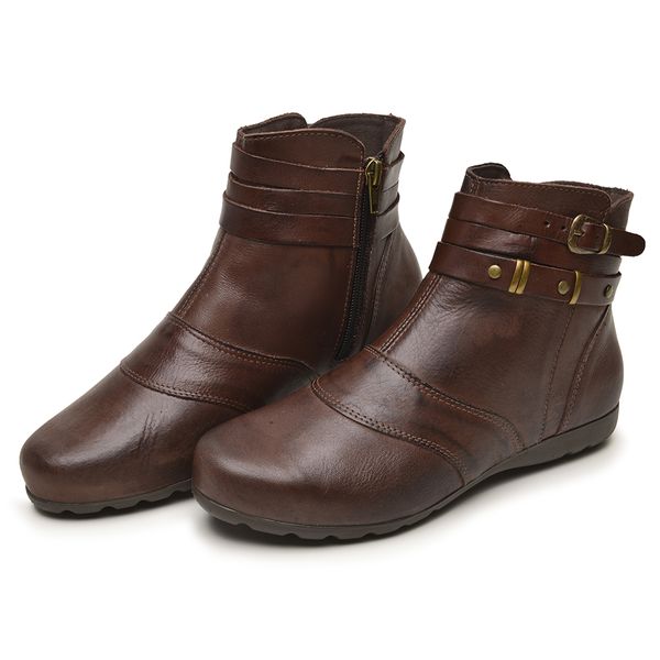Bota Feminina Cano Baixo Couro Legítimo