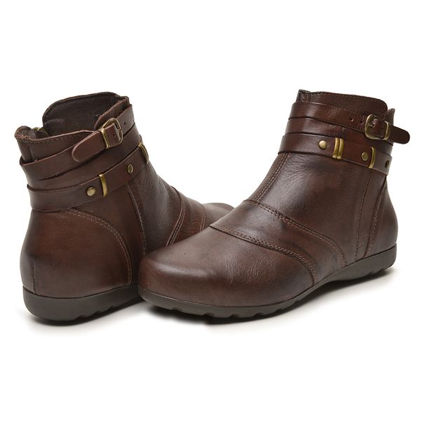 Bota Feminina Cano Baixo Couro Legítimo
