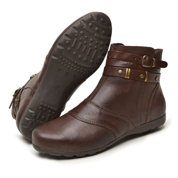 Bota Feminina Cano Baixo Couro Legítimo
