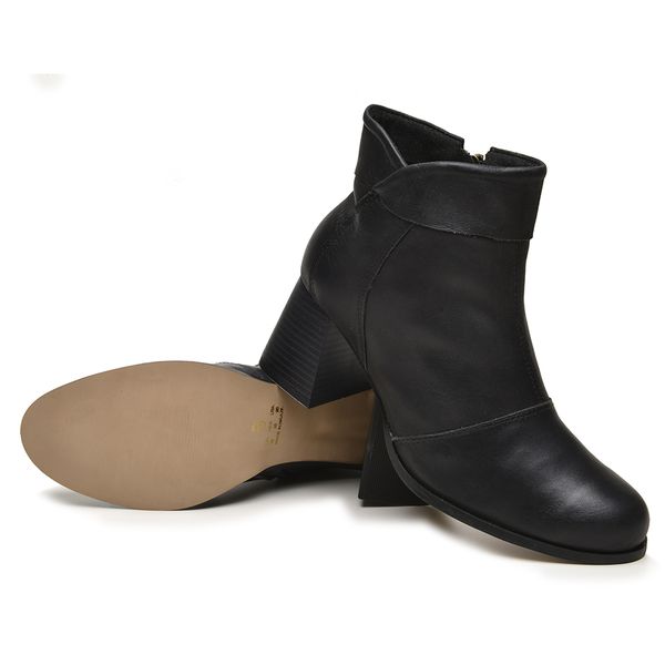 Bota Iris Cano Baixo Couro Legítimo
