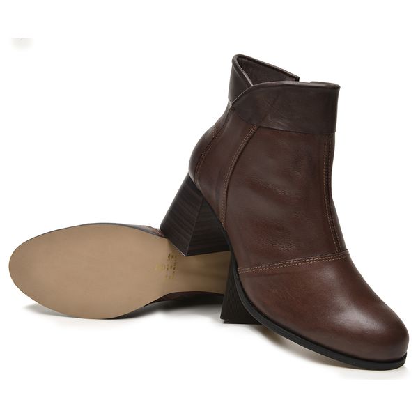 Bota Iris Cano Baixo Couro Legítimo