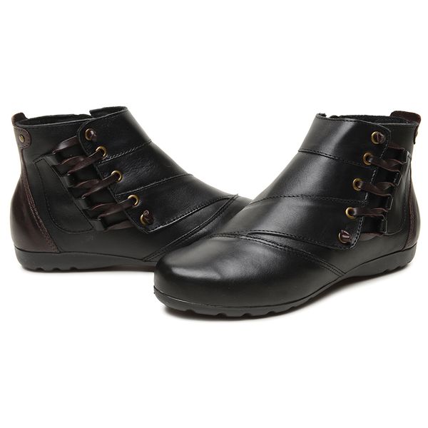Bota Feminina Cano Baixo Couro Legítimo