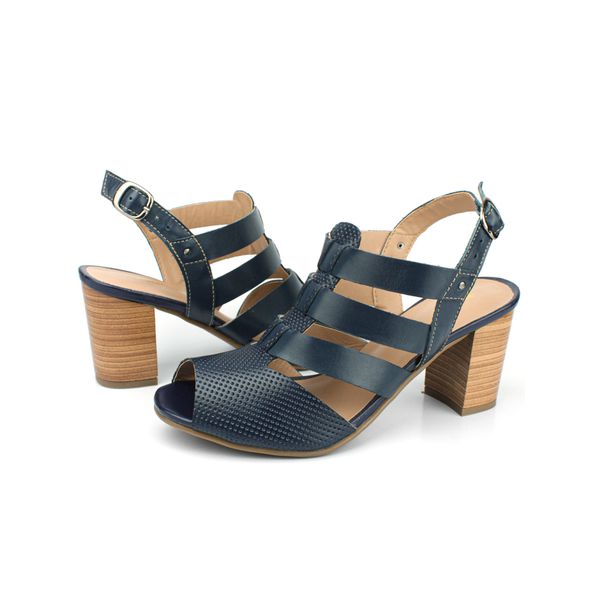 Sandália Peep Toe Couro Legítimo
