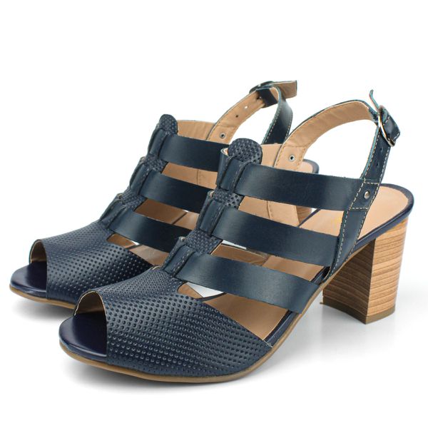 Sandália Peep Toe Couro Legítimo