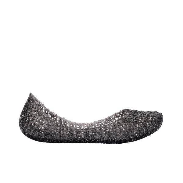 Mini Melissa Sandália Campana Papel - Preto Glitter 