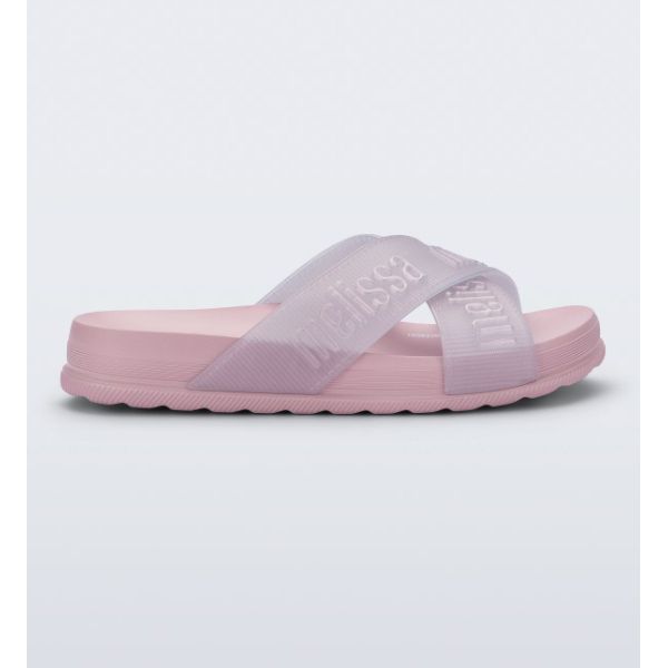 Mini Melissa Chinelo Cozy Slide M Lover II - Rosa Perolado 