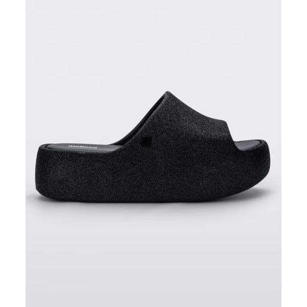 Melissa Tamanco Free Platform Slide Glitter - Preto