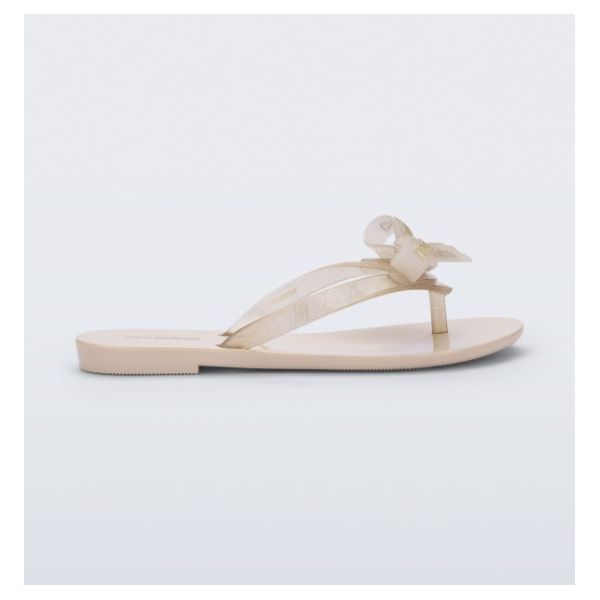 Mini Melissa Chinelo Harmonic M Lover - Bege Glitter